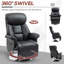 Fauteuil inclinable manuel pour adultes, inclinable pivotant réglable avec repose-pieds