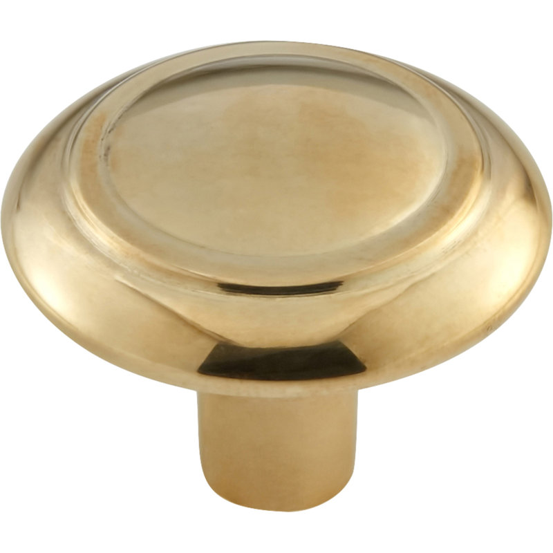 Cala 1 1/2" Diameter Round Knob, Unlacquered Brass
