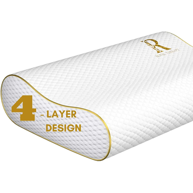 Royal Therapy Memory Foam Pillow, Contour for Cervical Support, Side Sleeper, Queen (2-pack)