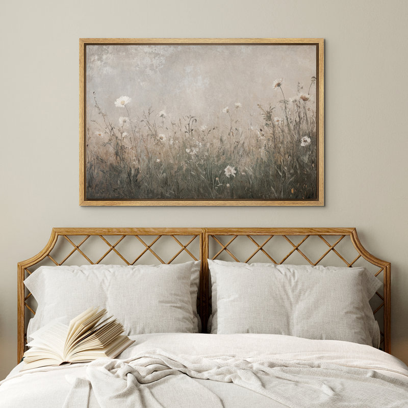 Reproduction sur toile encadrée de décorations de chambre à coucher de fleurs vertes rustiques modernes, H 16 po x l 24 po