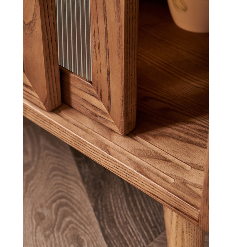 Scandinavian Solid Wood Storage Food Cabinet