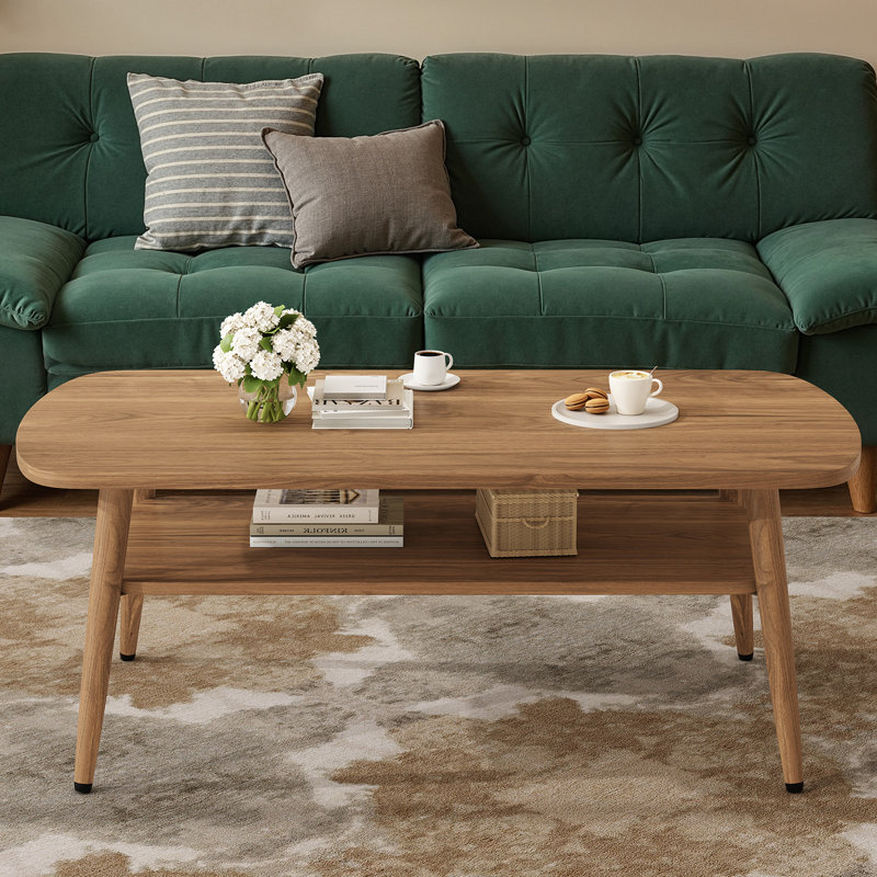 Table basse 43,4 "avec rangement, Natural wood / Does Not Apply