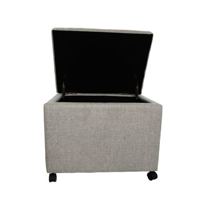 Grey Fabric Storage With Effortless Mobility Caster Wheels For Home And Office In Movable Streamlined