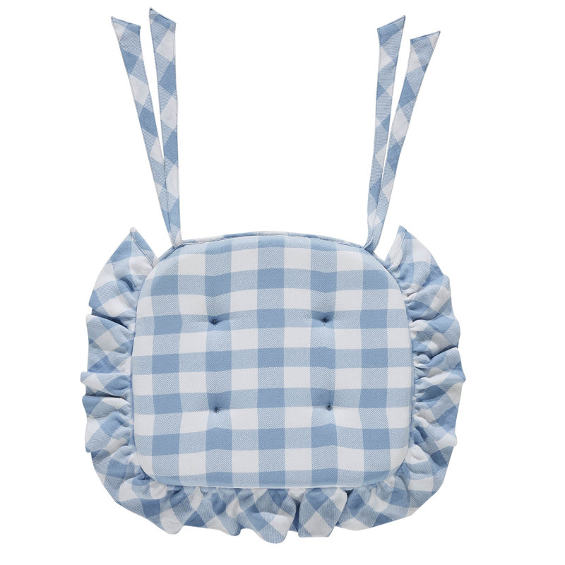 Coussin de chaise 1 pièce Annie Buffalo, Bleu / blanc