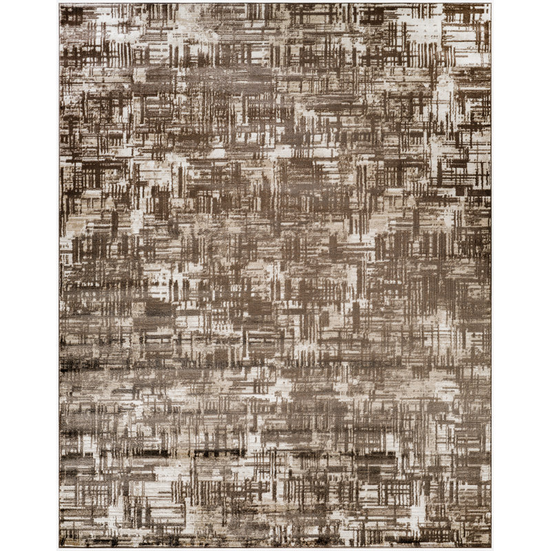 Leuchte 7'10" x 9'10" Brown Modern Indoor Rug, Rectangle 7'10" x 9'10"