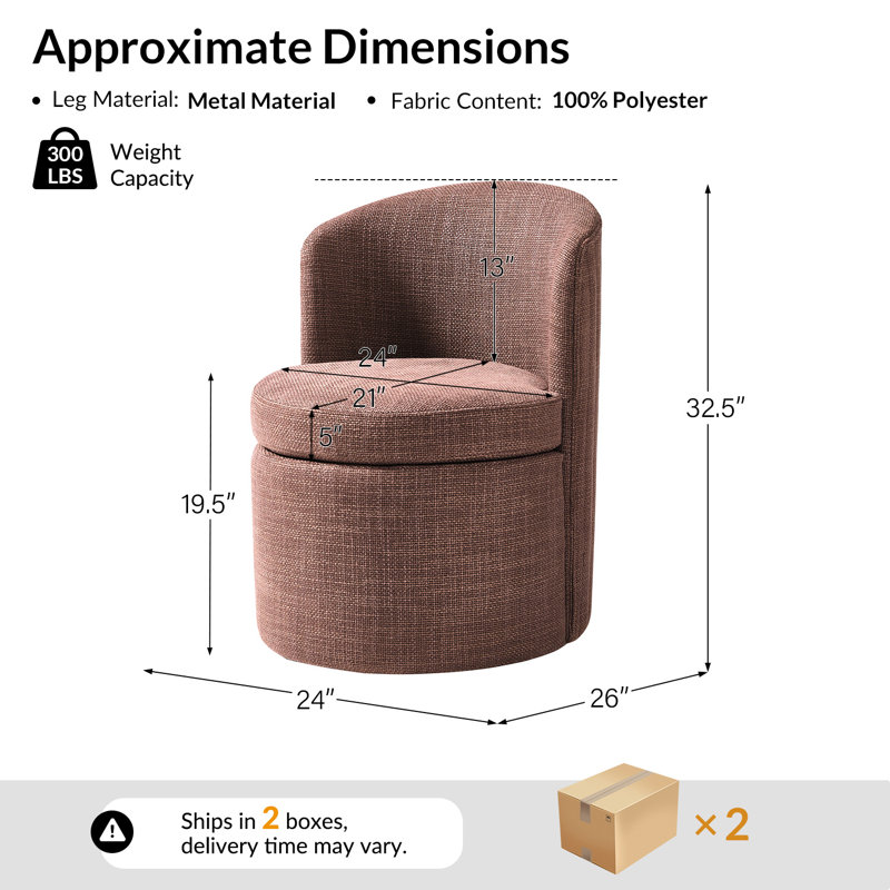 Chrysten 24''W Modern Dining Chair With Channel-Tufted Backrest, Red