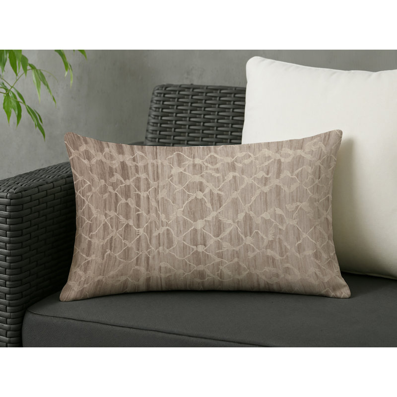 Modern Contemporary Indoor and Outdoor Throw Pillow, Grey Geometric 7, Rectangle 20"H x 14"W