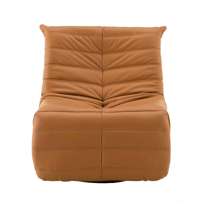 Bovee Glider Recliner with Swivel, Orange Faux Leather
