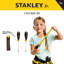 Ensemble d'outils pour enfants 5 pièces Stanley Jr avec étui à outils et outils de construction pour les jouets ou les activités de construction et de menuiserie. 5 ans et plus