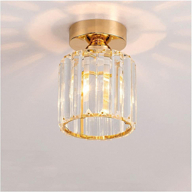 Temaraia Crystal Semi Flush Mount, Gold