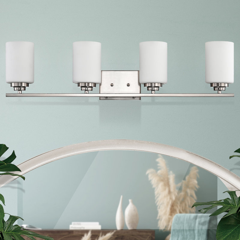 Éclairage pour meuble-lavabo Burdene, 4, Nickel brossé