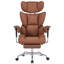 Fauteuil de bureau ergonomique Arless pour cadres de grande taille avec accoudoirs, appui-tête et repose-pieds rembourrés et réglables-434703714