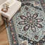 Tapis antidérapant lavable en machine à motif floral vintage - Vert et crème-56816005