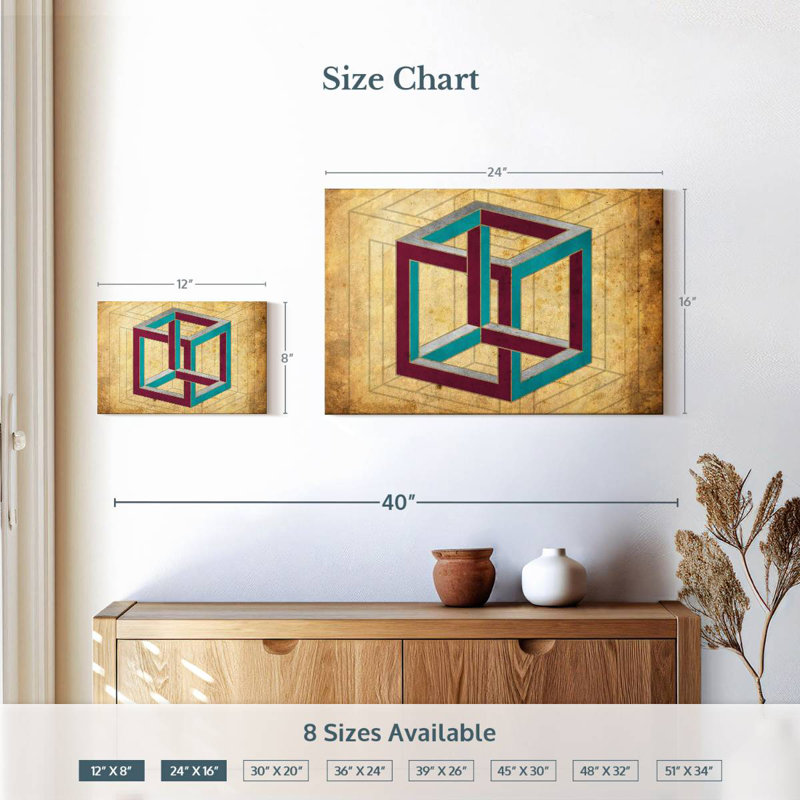 Avery Geometric Cube Illusion, 16" H x 24" W