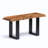 Berrin 36" Live Edge Solid Acacia Wood Bench with Black Metal Legs