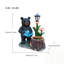 Jardinière d'ours debout avec lanterne solaire décorative - Pot de fleurs de fantaisie représentant un ours pour porche et terrasse