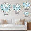 Blooming Blue - Grande horloge murale Mid-Century-73197252