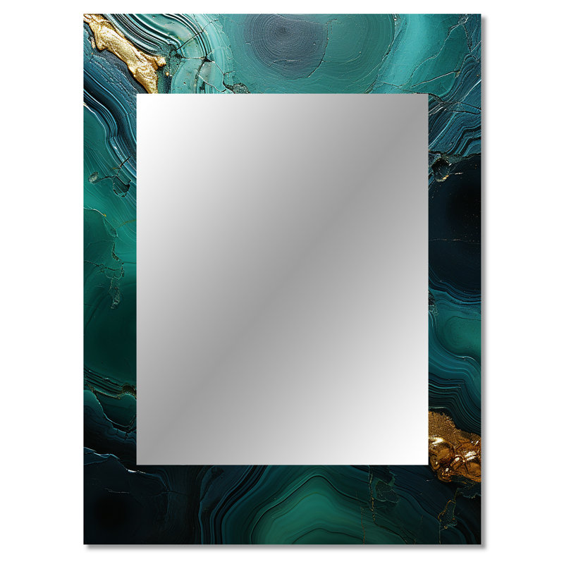 Spiritual Stone Malachite Renewal - miroir décoratif en géode de pierre, miroir mural traditionnel, impression d'art en métal