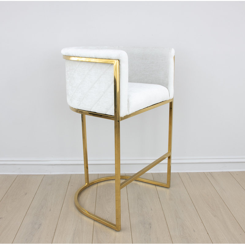 Lucca Upholstered Stool with Metal Frame