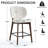 Mid-Century Modern Counter Stool, Fabric Upholstered Barstool with Wingback, Armless Counter Height Bar Stool With Wood Legs, Metal Footrest, For Kitchen Island Bar Counter, Beige, Set of 2-124825000-119619502