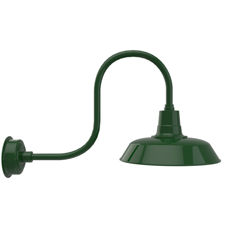 Luminaire de grange d'extérieur à DEL Haleigh, H 9 po x l 16 po x P 17 po, Vert rétro