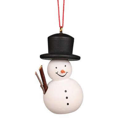 Ornement figurine suspendue bonhomme de neige peint
