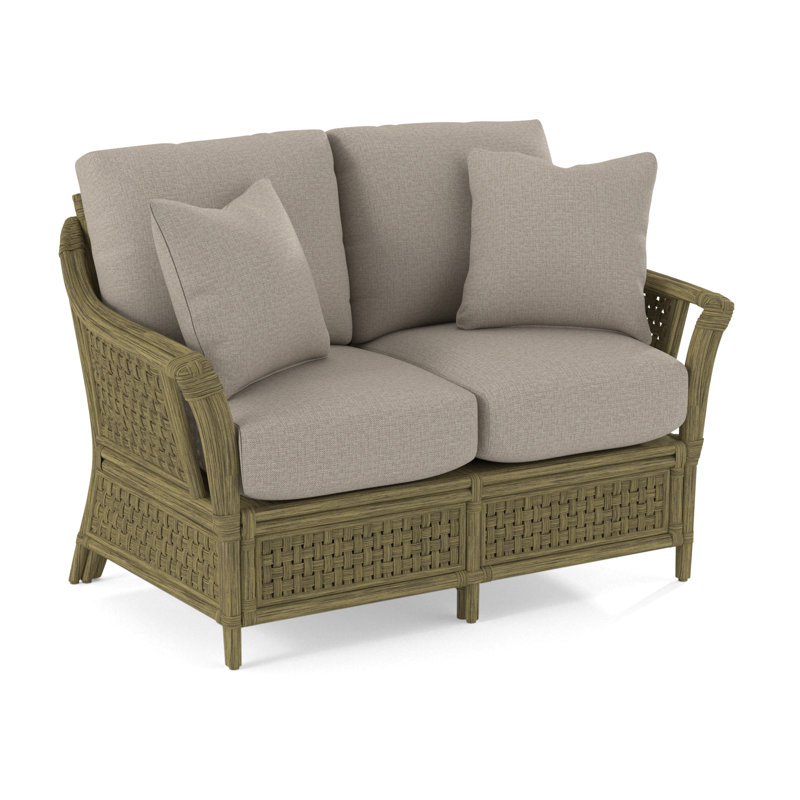 Boca Loveseat, White Textured Performance;, Antique Black