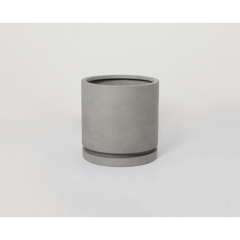 Finnly Handmade Pot Planter, 11.75" H x 11.5" W x 11.5" D, Gray