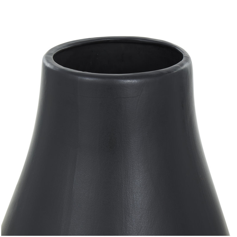 Vase de table en céramique Mable, Noir, H 27,5 po x L 15,5 po x l 15,5 po