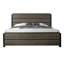 Contemporary Wood Panel Bed, Grey Finish-922209969