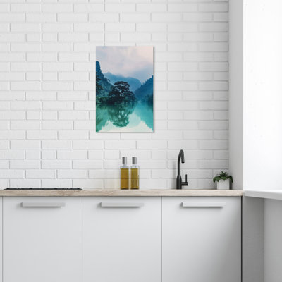 «Nature and Landscape River Water and Teal Tropical Green», reproduction d'art sur toile