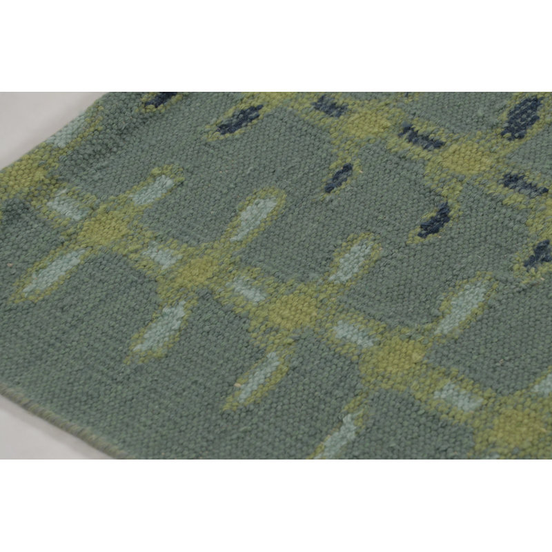 Wool Geometric Area Rug, Rectangle 5' x 7'