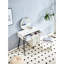 Meuble-lavabo moderne cannelé, blanc laiteux, miroir rond à DEL, 4 tiroirs, tablettes réglables, magnifique bureau blanc avec tablette lumineuse