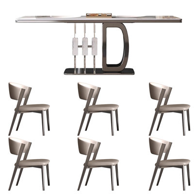 Light luxury rectangular high-end table and chair