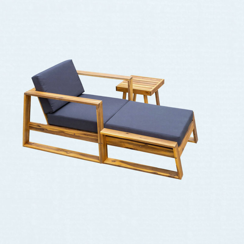 Table basse d'extérieur en bois d'acacia