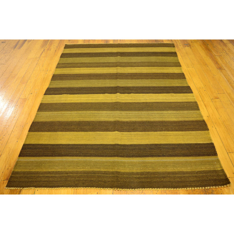 Tapis intérieur en laine 5 pi 2 po x 6 pi 10 po one-of-kind à la main noué la new age Warminster