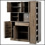 Buffet traditionnel autoportant avec huche, grande armoire de rangement pour garde-manger avec armoire latérale coulissante et tablettes de porte-134533074