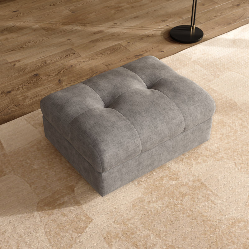 29" Ottoman With Storage, Light Gray