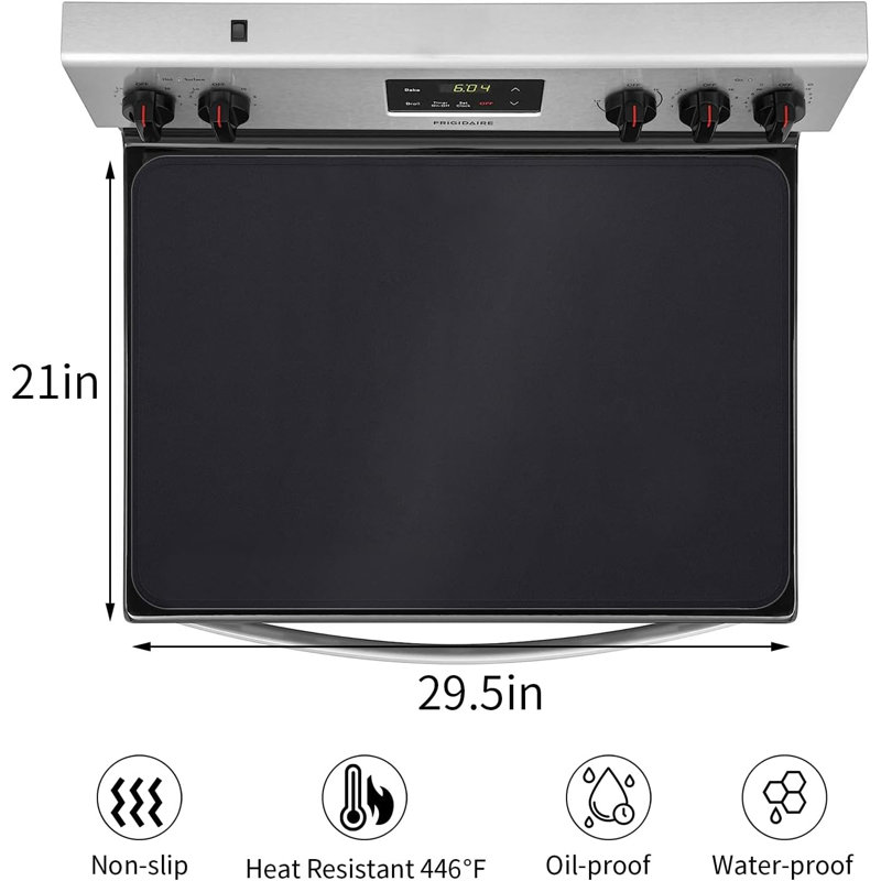 Tapis de protection pour cuisinière en fibre de verre extra épais et enduit de silicone