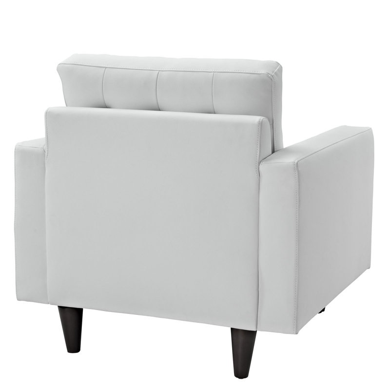 Ensemble de deux chaises rembourrées en cuir Modway Empress, Similicuir blanc
