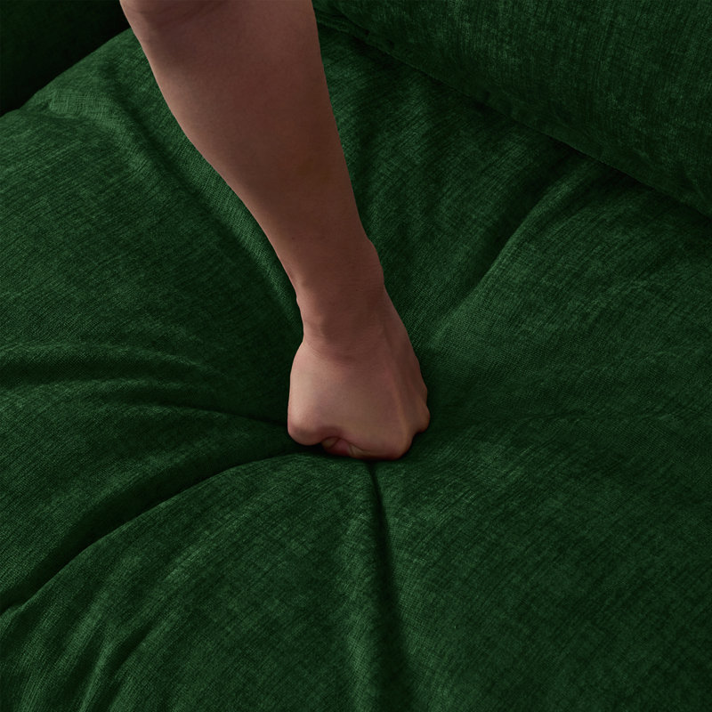 Modulaire 3 places avec repose-pieds, Vert