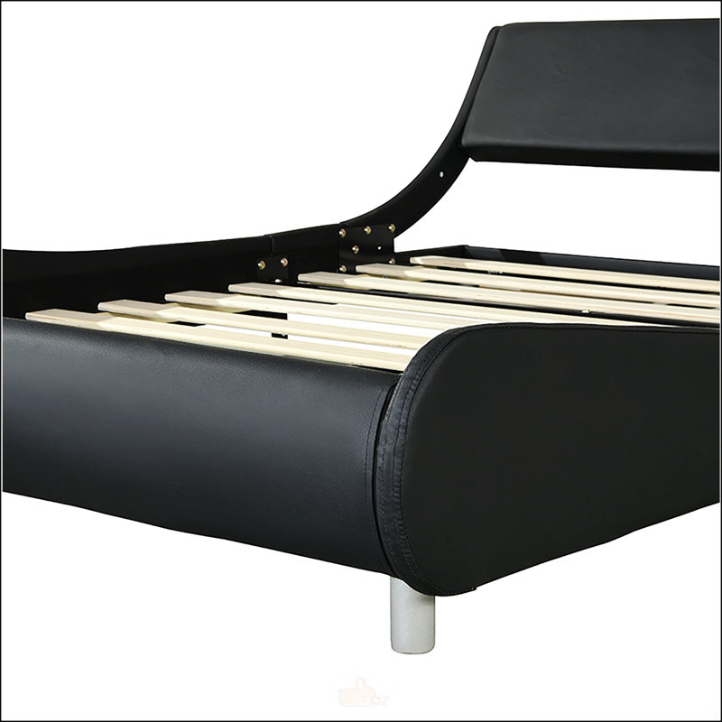 Structure de lit tapissier en similicuir