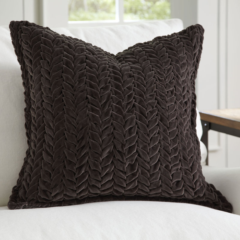 Branic Cotton Throw Pillow, Charcoal