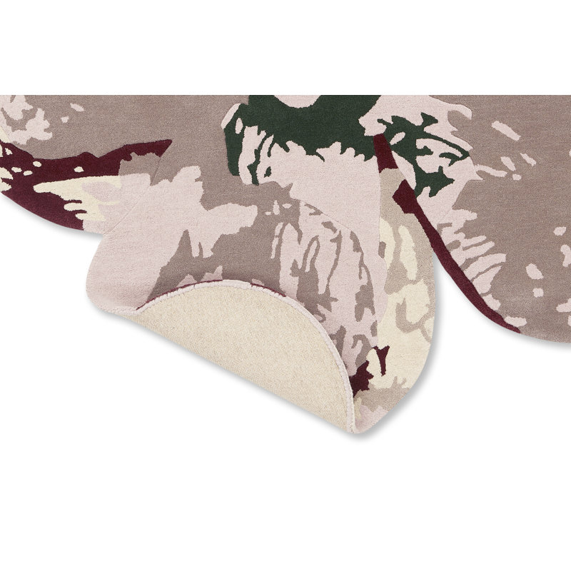 Wool Abstract Area Rug in Ivory/Gray, Novelty 4'11" x 4'11"