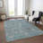 Machine Washable Indoor/Outdoor Cicel ACN1155 Teal Rug-100248161