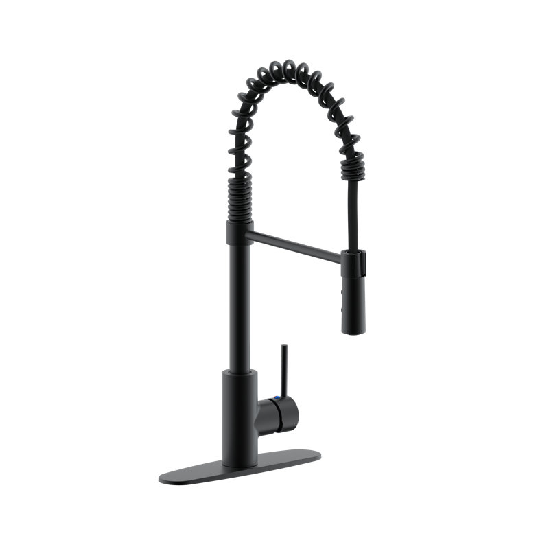 Westbrass Pull Down Spray Kitchen Faucet, Matte Black