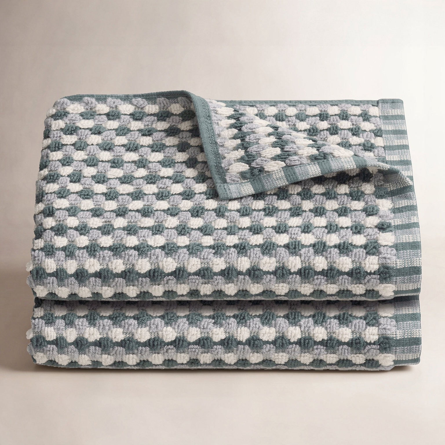Martex Arcadia 2-Piece Dots Hand Towel Set, Slate