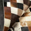 Tapis multicolore en cuir de vache texturé, tapis fait à la main en cuir véritable-1569782047