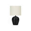 Lighting, H 17 po, lampe de table, céramique noire, abat-jour ivoire / crème, transitionnel