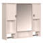 Meuble-lavabo de salle de bain avec lavabo supérieur, armoire à miroir moderne avec barre à serviettes, armoire de rangement pour salle de bain avec 2 portes et 6 tiroirs-1403176599